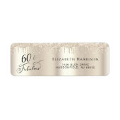 60e verjaardag Gold Glitter Retouradres Etiket (Voorkant)