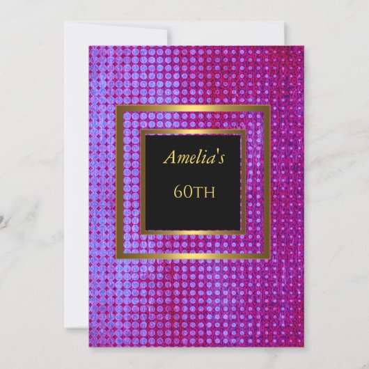 60e verjaardag Gold Paars Black Kaart (Achterkant)