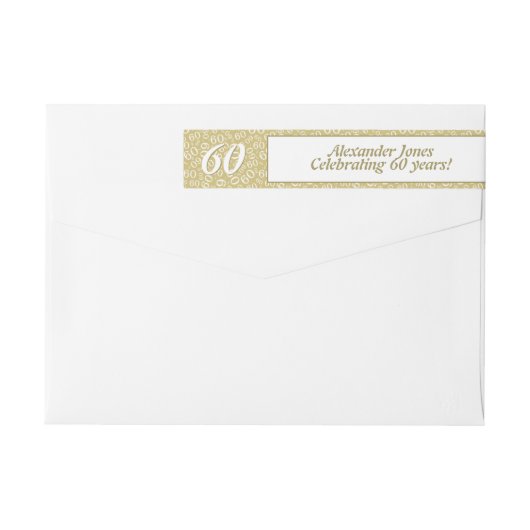 60e verjaardag Gold Random Number Patroon 60 (Achterkant)