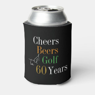 60e verjaardag Golf Cheers Beers Party Zwart Goud Blikjeskoeler