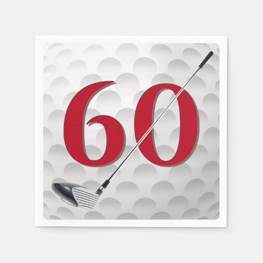 60e verjaardag Golf Club Napkins Servet (Voorkant)