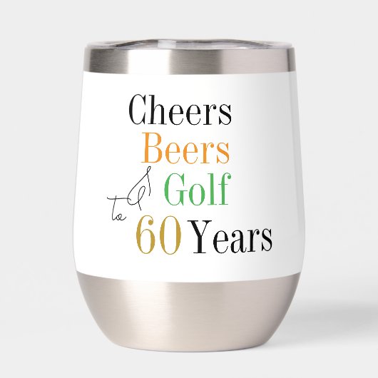 60e verjaardag Golf Proost Beers Minimal Party (Achterkant)