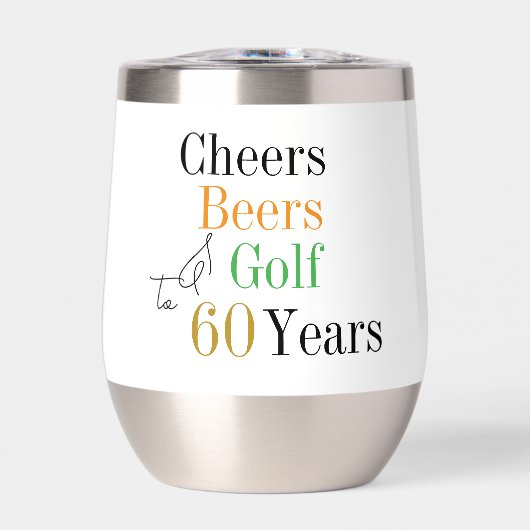 60e verjaardag Golf Proost Beers Minimal Party (Voorkant)