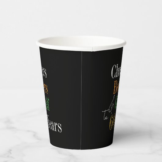 60e verjaardag Golf Proost Beers Zwart Goud Party Papieren Bekers (Rechts)