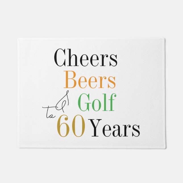 60e verjaardag Golf Proost Bieren Minimaal Deurmat (Voorkant)