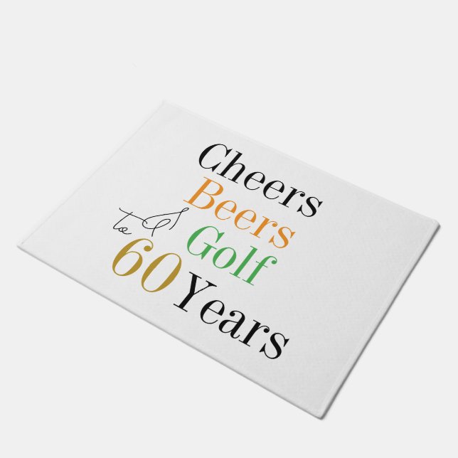 60e verjaardag Golf Proost Bieren Minimaal Deurmat (Schuin)