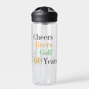60e verjaardag Golf Proost Bieren Minimaal Waterfles
