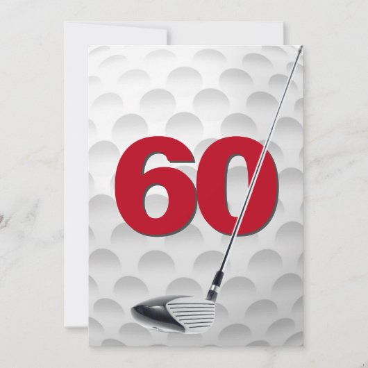 60e verjaardag golf themafeest kaart (Voorkant)