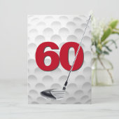 60e verjaardag golf themafeest kaart (Staand voorkant)