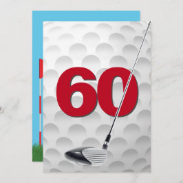 60e verjaardag golf themafeest kaart