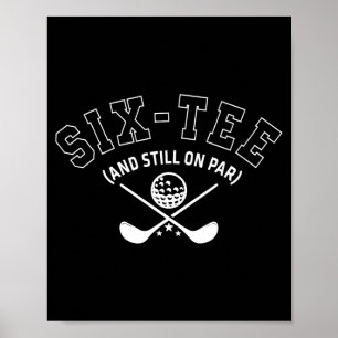 60e verjaardag golf vader opa zes- en op par poster