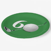 60e verjaardag golfbal en club papieren bordje (Gekanteld)