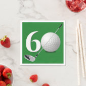 60e verjaardag golfbal en club servet (Insitu)