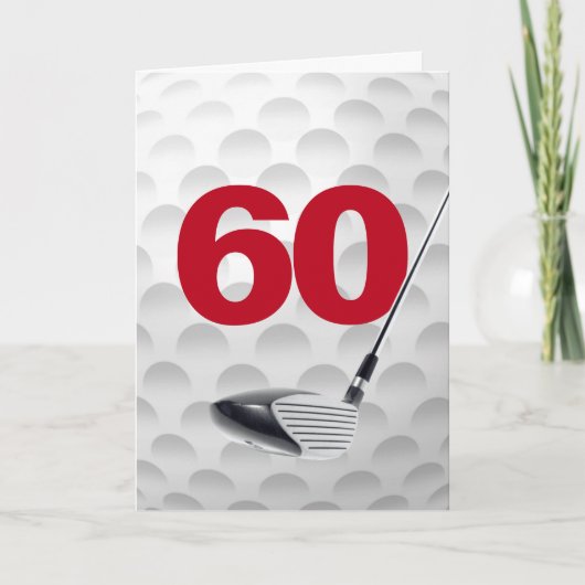 60e verjaardag golfbal ontwerp kaart (Voorkant)