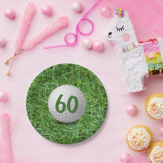 60e verjaardag Golfbal op Bord graspapier (Feest)