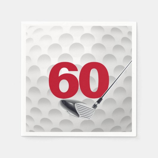 60e verjaardag Golfbal Servet (Voorkant)