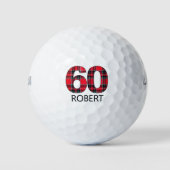 60e verjaardag golfballen 60 jaar golf plaid gift (Voorkant)