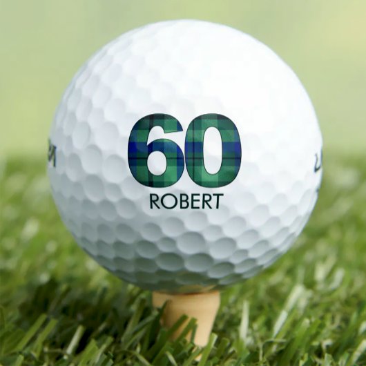 60e verjaardag golfballen 60 jaar golf plaid gift