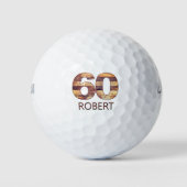 60e verjaardag golfballen 60 jaar golfer hout cade (Voorkant)