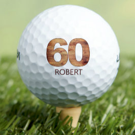 60e verjaardag golfballen 60 jaar golfer hout cade