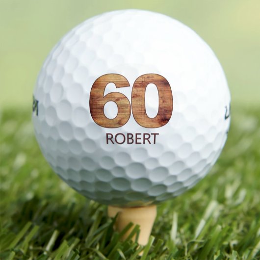 60e verjaardag golfballen 60 jaar golfer hout cade