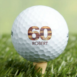 60e verjaardag golfballen 60 jaar golfer hout cade