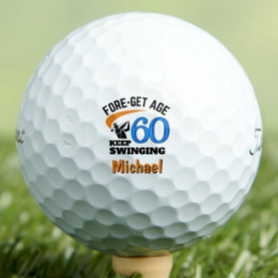 60e verjaardag golfballen, 60 jaar grappig cadeau golfballen