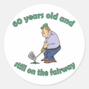 60e verjaardag Golfer Gag Gift Ronde Sticker