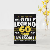 60e verjaardag golfspeler 60 jaar oud golfer kaart (Gele Bloem)