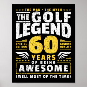 60e verjaardag golfspeler 60 jaar oud golfer poster