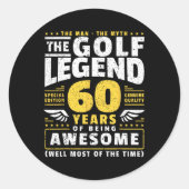 60e verjaardag golfspeler 60 jaar oud golfer ronde sticker (Voorkant)