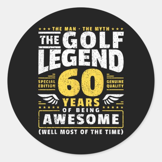 60e verjaardag golfspeler 60 jaar oud golfer ronde sticker (Voorkant)