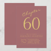 60e verjaardag Goud Roze Kaart (Voorkant / Achterkant)