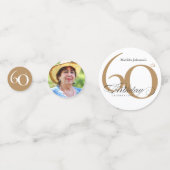 60e verjaardag goud wit elegante kalligrafie confe confetti (Achterkanten)