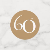 60e verjaardag goud wit elegante kalligrafie confe confetti (Kleine voorkant)