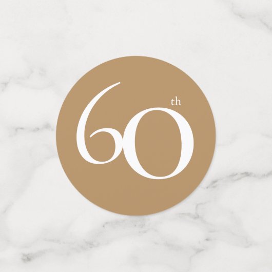 60e verjaardag goud wit elegante kalligrafie confe confetti (Kleine voorkant)