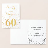 60e verjaardag Gouden folie Fabulous op 60 Kaarten (Display)