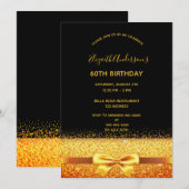 60e verjaardag gouden glans kaart (Voorkant / Achterkant)
