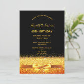 60e verjaardag gouden glans kaart (Staand voorkant)