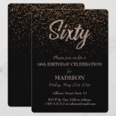 60e verjaardag Gouden Glitter Kaart (Voorkant / Achterkant)