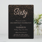 60e verjaardag Gouden Glitter Kaart (Staand voorkant)