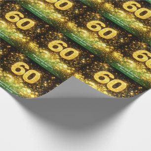60e verjaardag Gouden glitters Cadeaupapier