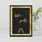 60e verjaardag gouden hallo 60 kaart (Staand voorkant)