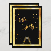 60e verjaardag gouden hallo 60 kaart (Voorkant / Achterkant)