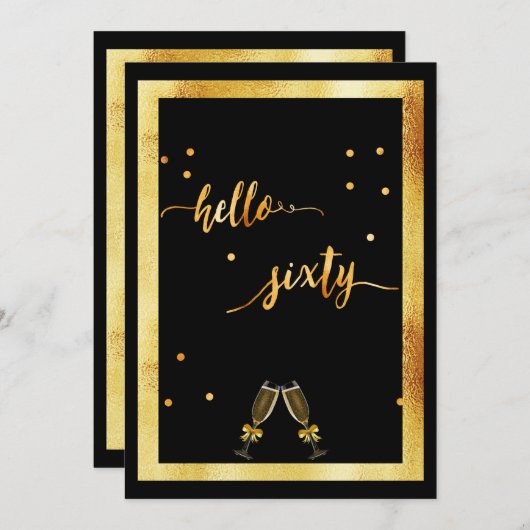 60e verjaardag gouden hallo 60 kaart (Voorkant / Achterkant)
