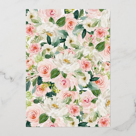 60e Verjaardag Gouden Roze Vlinder Bloemen Folie Uitnodiging (Achterkant)