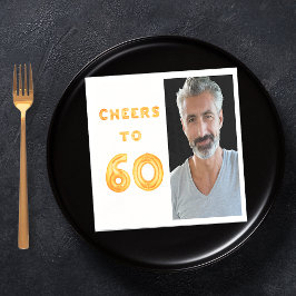 60e verjaardag gouden witte kaas foto servet