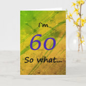 60e verjaardag groen leuk kaart (Gele Bloem)