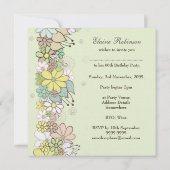60e verjaardag Groene bloei Aangepaste Uitnodiging (Achterkant)