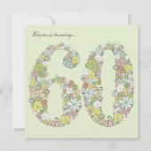 60e verjaardag Groene bloei Aangepaste Uitnodiging (Voorkant)